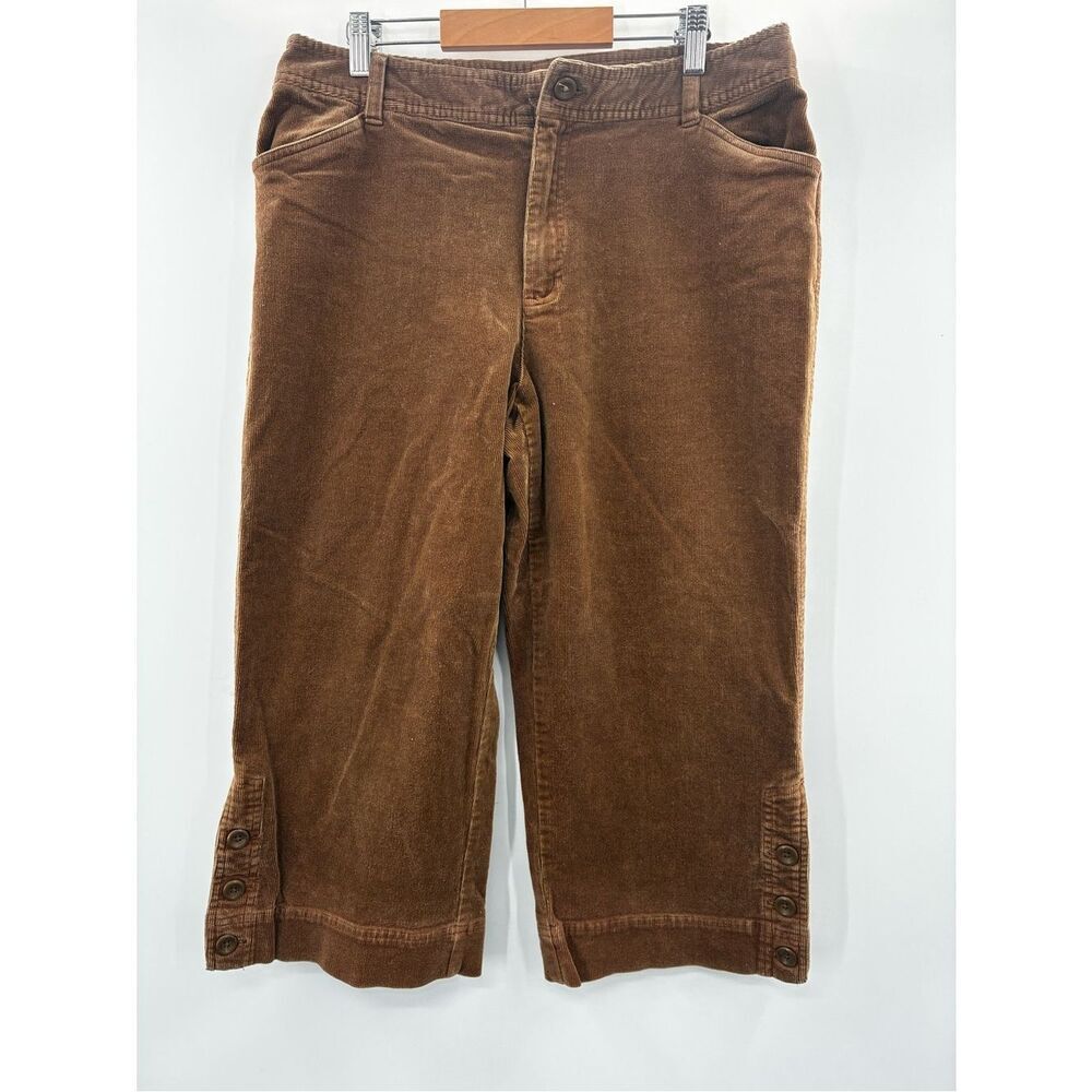 3For$$20 Hannah Brown Corduroy Button-Cuff Capris size 18